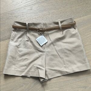 Zara High Waist Tan Shorts with Belt
